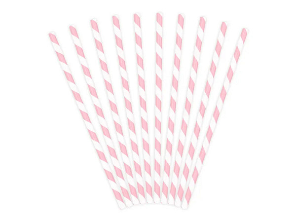 Strohhalm PartyDeco hellrosa 10Stk.