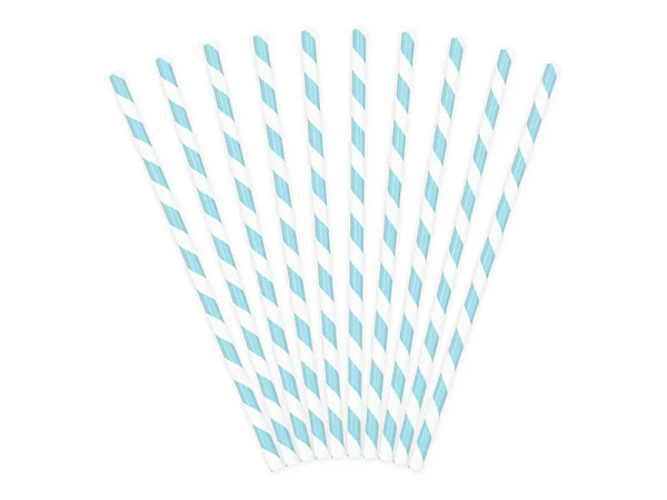 Strohhalm PartyDeco hellblau 10Stk.