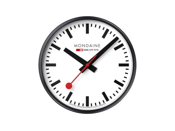 Wanduhr Mondaine SBB Bahnhofsuhr 25cm schwarz