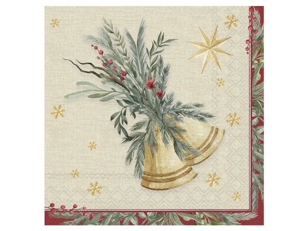 Servietten Ihr Cocktail Festive Melody 20Stk. 25x25 cm beige
