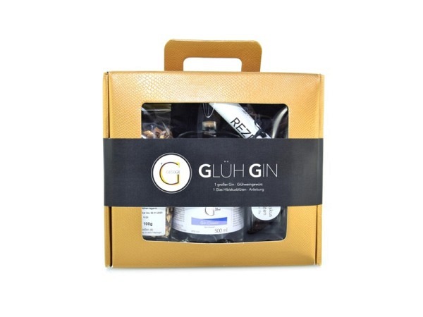 Geschenkkorb Genial Geniessen Glüh Gin Geschenkset Classic in exklusiver Koffer Geschenkverpackung