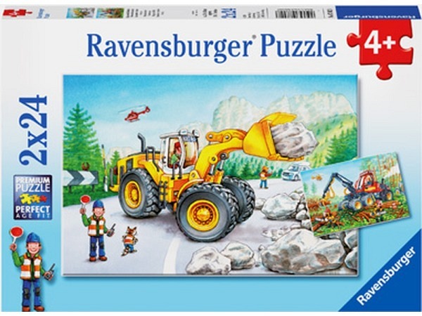 Puzzle Ravensburger Kinderpuzzle Bagger und Waldtraktor 12x8cm