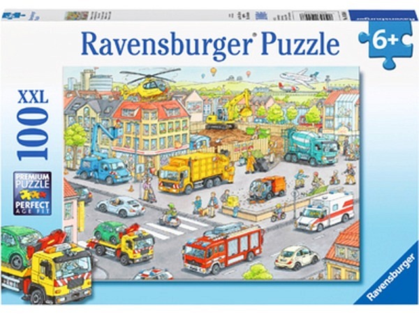 Puzzle Ravensburger Kinderpuzzle XXL Fahrzeuge in der Stadt 49x36cm