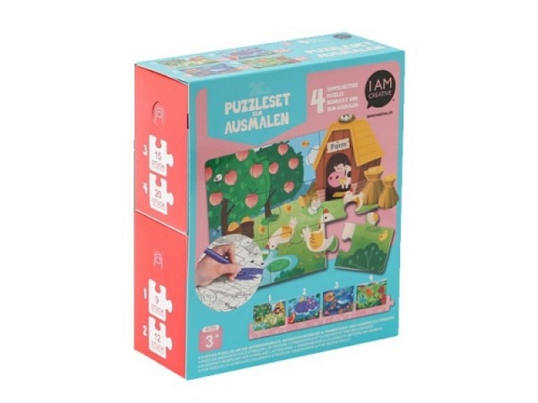 Puzzle I am creative Puzzleset zum Ausmalen 4 Stk. ab 3 Jahren