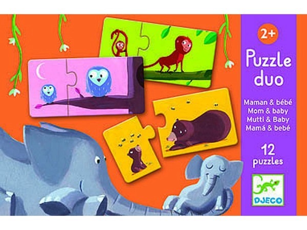 Puzzle Djeco Duo Puzzle Mama und Kind 7x15cm