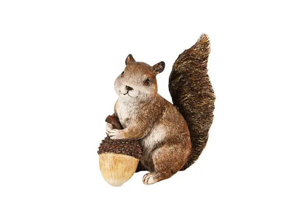 Deko Dekoratief Eichhörnchen mit Nuss 17x9x17cm