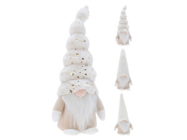 Deko Wichtel stehend weiss 32cm 