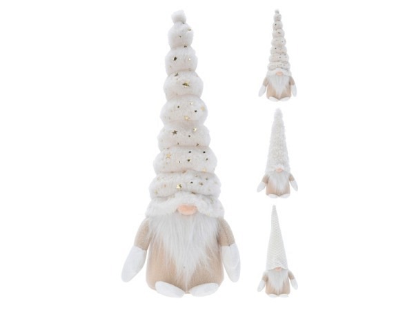Deko Wichtel stehend weiss 42cm 