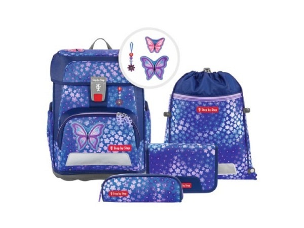 Rucksack Step by Step Cloud Butterfly Maja Set 5tlg, violett gemustert
