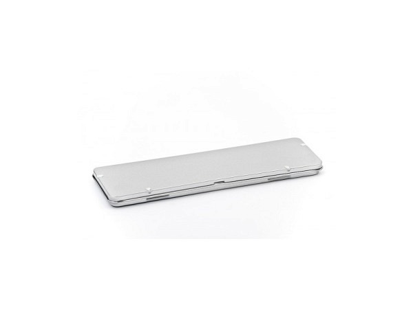 Stiftdose Blech 192x46mm, 17mm hoch, mit Klappde..