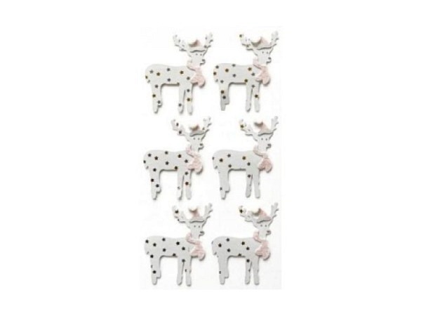 Aufkleber Artoz Artwork Reh mit Geweih weiss 6Stk.