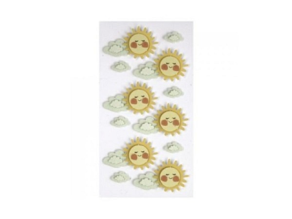 Aufkleber Artoz Artwork Sonne, 6Stk., hangefertigt, in 3D-Optik