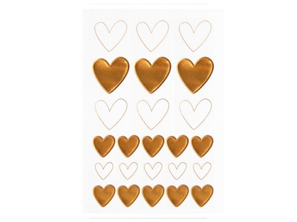 Aufkleber Artoz Sticker Herzen kupfer, in zwei verschiedenen Grössen und Farben