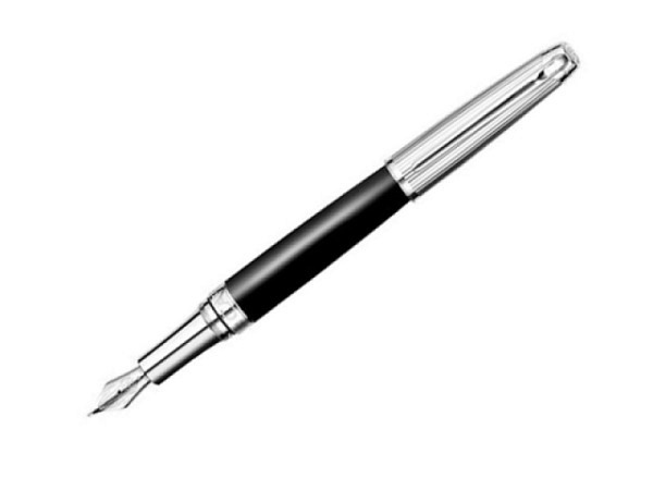 Füllfeder Caran dAche Léman Bicolor schwarz glanz M versilb.