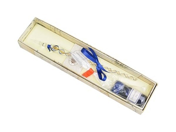 Federhalter Rubinato Glasfeder 15cm lang Blau