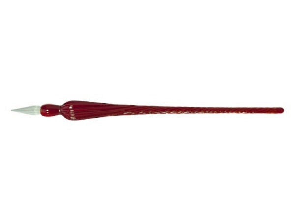 Federhalter Glasfeder 18cm lang rot
