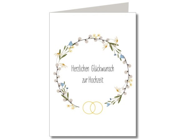 Vermählungskarte Keitcards herzlichen Glückwunsch zur Hochzeit. Doppelkarte