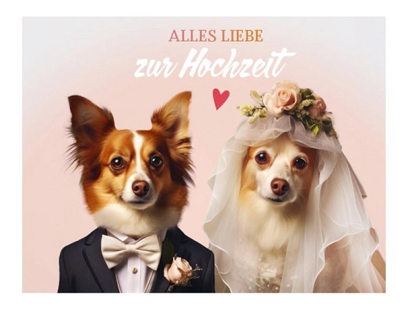 Vermählungskarte Gutsch Funki Cards zwei Hunden