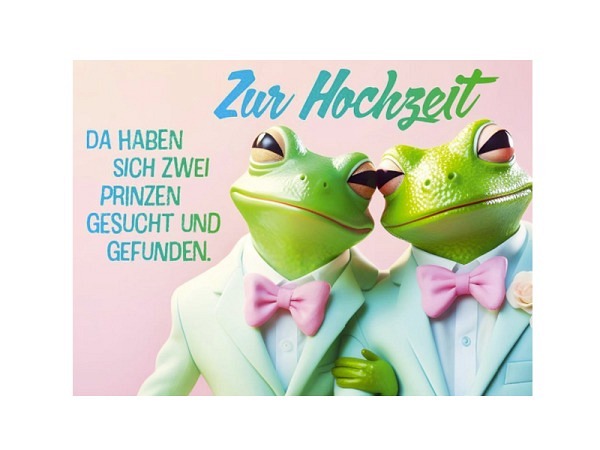 Vermählungskarte Gutsch Funki Cards zwei Frösche
