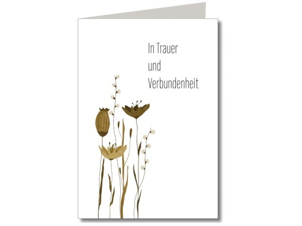 Trauerkarte Keitcards in Trauer und Verbundenheit, Doppelkarte