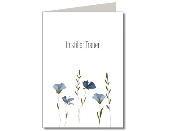 Trauerkarte Keitcards in stiller Trauer, Doppelkarte