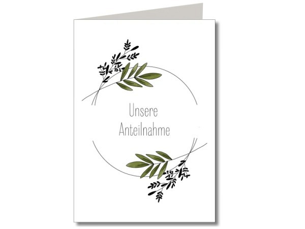 Trauerkarte Keitcards unsere Anteilnahme, Doppelkarte