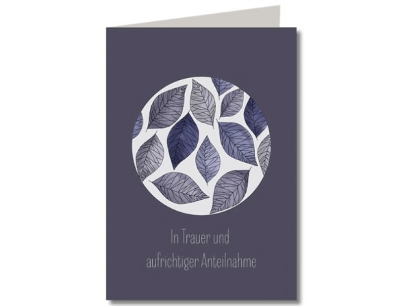 Trauerkarte Keitcards in Trauer und aufrichtiger Anteilnahme. Doppelkarte
