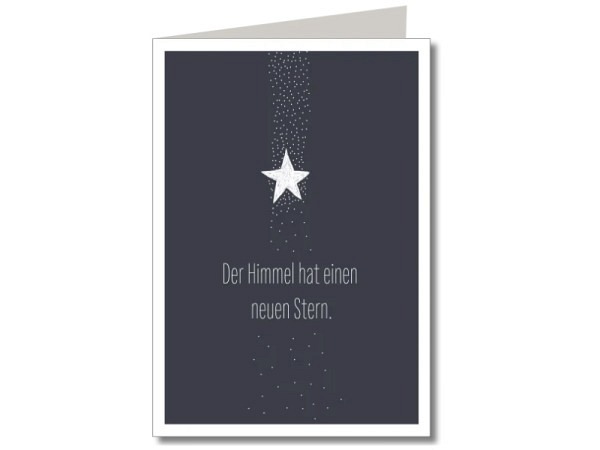 Trauerkarte Keitcards der Himmel hat einen neuen Stern, Doppelkarte