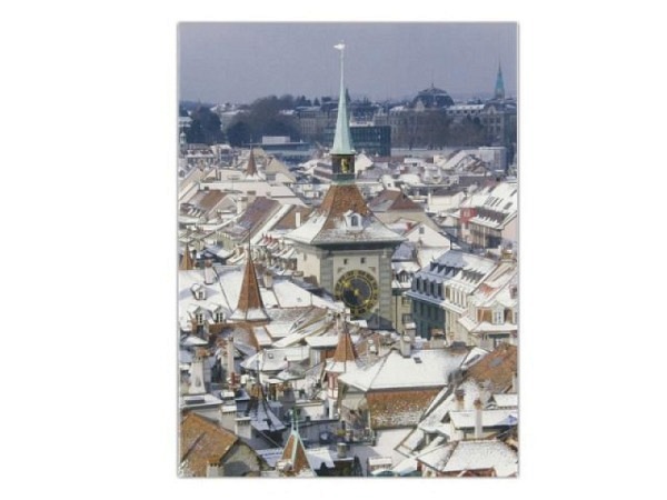 Karte Wefo-Verlag Winter Bern Blick über die Dächer von Bern