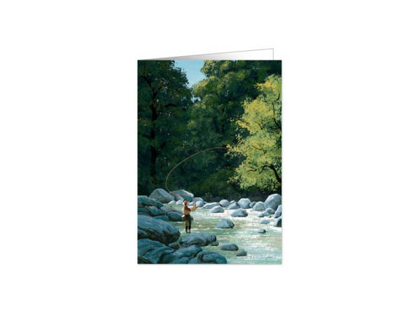 Karte Quire Mann fischt im Fluss