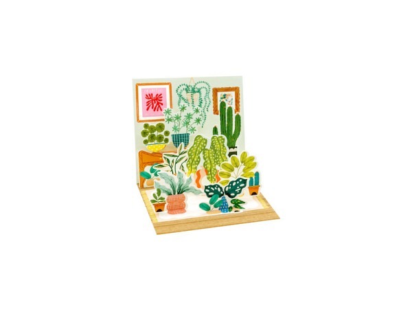 Karte Up with Paper Mini 3D Pop-Up Card Pflanzen-Motiv