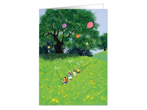 Karte Quire Kinder spielen in der Wiese