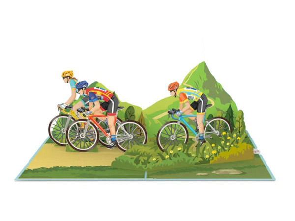 Karte Papercrush 3D Pop-Up Card Rennradfahrer