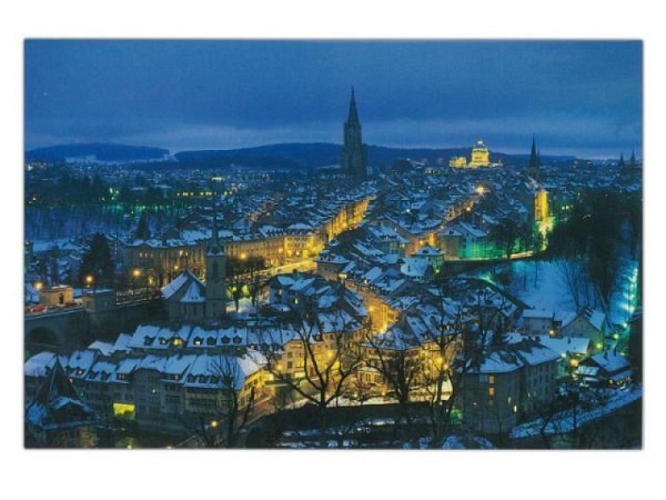 Karte Wefo-Verlag Winter Bern Blick auf die Altstadt 14,8x21