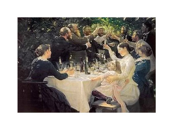 Karte Kunstverlag Severin Kroyer Künstlerfest in Skagen 1888