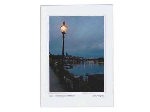 Karte Elite Cards Basel A5 Wettsteinbrücke bei Nacht
