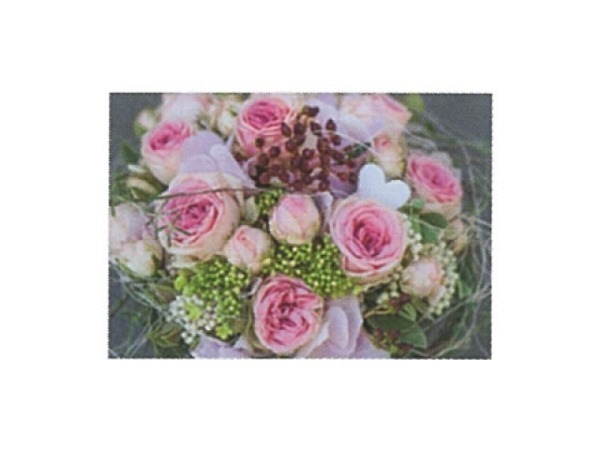 Karte Art Bula mini 10,5x7,4cm Strauss mit Rosen rosa