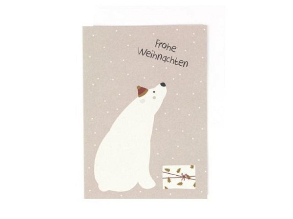 Weihnachtskarte Ava&Yves Eisbär A6 14,8x10,5cm