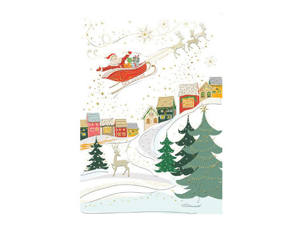 Weihnachtskarte Turnowsky 17,6x25cm Weihnachtsmann