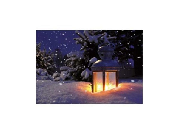 Weihnachtskarte Borer 5er Box Laterne 11x7,5cm quer