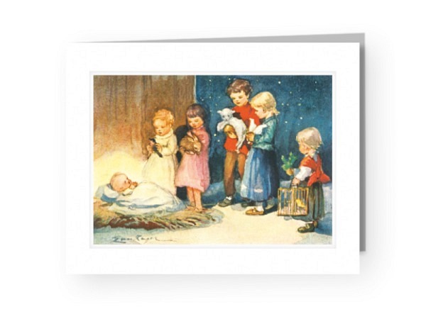 Weihnachtskarte Reiter Von Kager Erica Andächtig vor dem Christkind