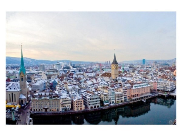 Winterkarte Zürich Panorama Altstadt 