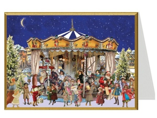 Weihnachtskarte Richard Sellmer mit Karusell