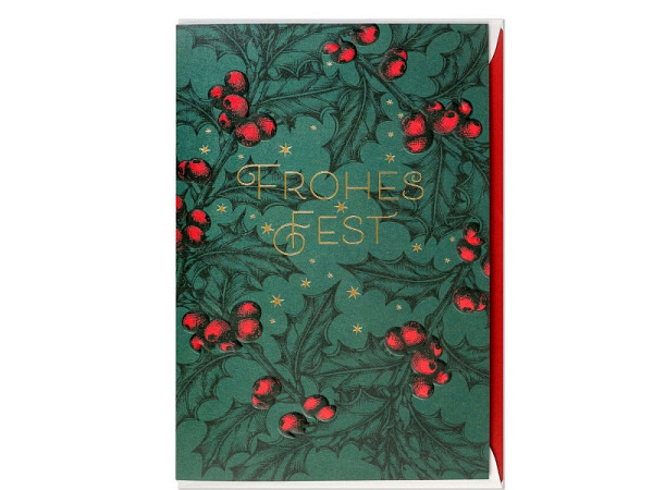 Weihnachtskarte Artebene Frohes Fest, 11,5x17cm