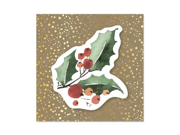 Weihnachtskarte Artebene Mini Ilexzweig