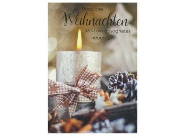 Weihnachtskarte ABC Kerze Copper 5Stk
