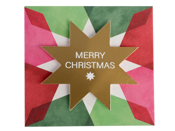 Weihnachtskarte Artebene Stern Merry Christmas Minikarte