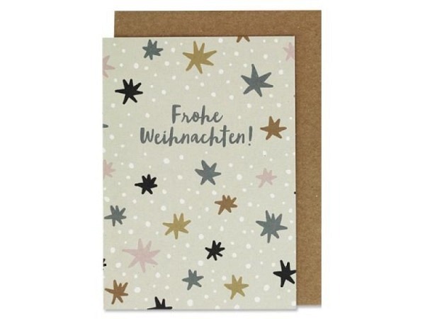 Weihnachtskarte Ava&Yves Sterne creme A6 14,8x10,5cm