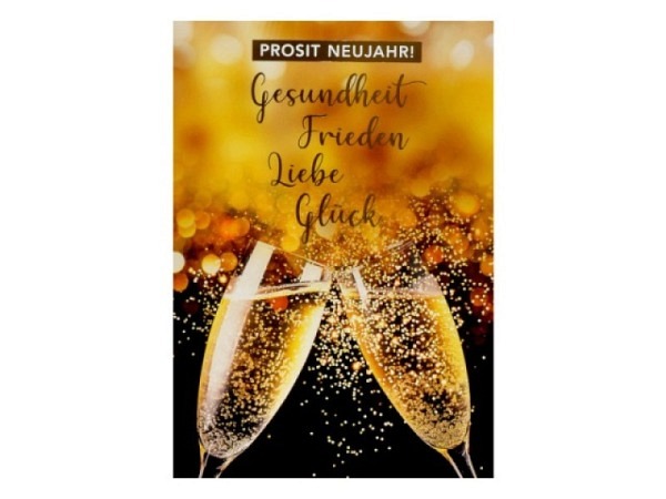 Neujahrskarte ABC Champagnergläser 5Stk 