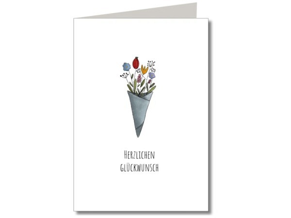 Glückwunschkarte Keitcards herzlichen Glückwunsch. Doppelkarte